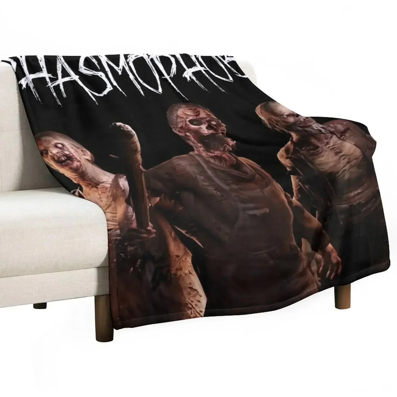 Phasmophobia Ghost Models Throw Blanket Beautifuls Moving Plaid Single Multi-Purpose Quilt Blankets