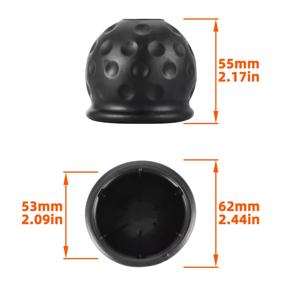 1/2pcs Trailer Towing Ball Cover Rubber Attachment Protective Cover Durable Multi Color Towing Ball Dust Cover Automotive Parts view 2