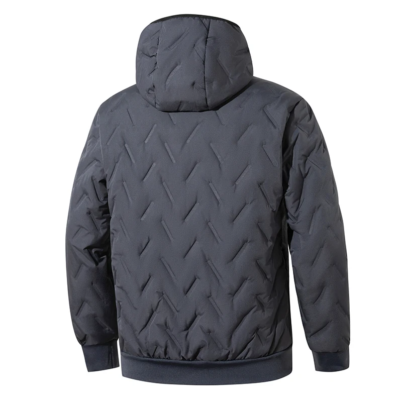 Winterbekleidung, Herrenmäntel, winddichte und warme Kleidung, dicke Herrenjacke mit Kapuze, Jacken für Herren, Thermomantel für Erwachsene, Herrenbekleidung für kalte Temperaturen. – Detail 2
