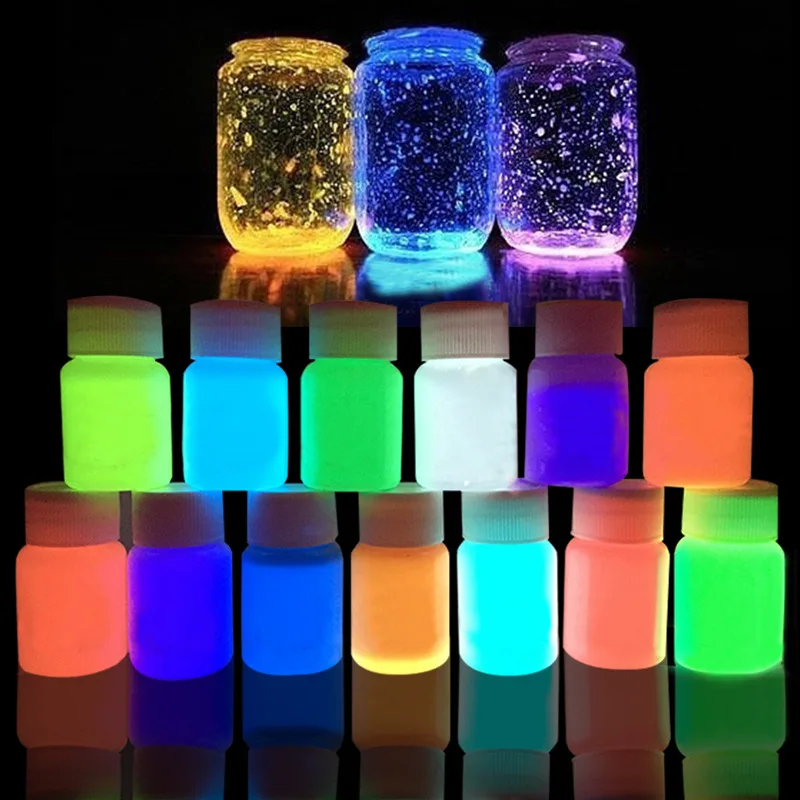 Pigmento de resina en polvo luminoso, molde de resina epoxi para decoración de uñas, purpurina que brilla en la oscuridad, suministros para