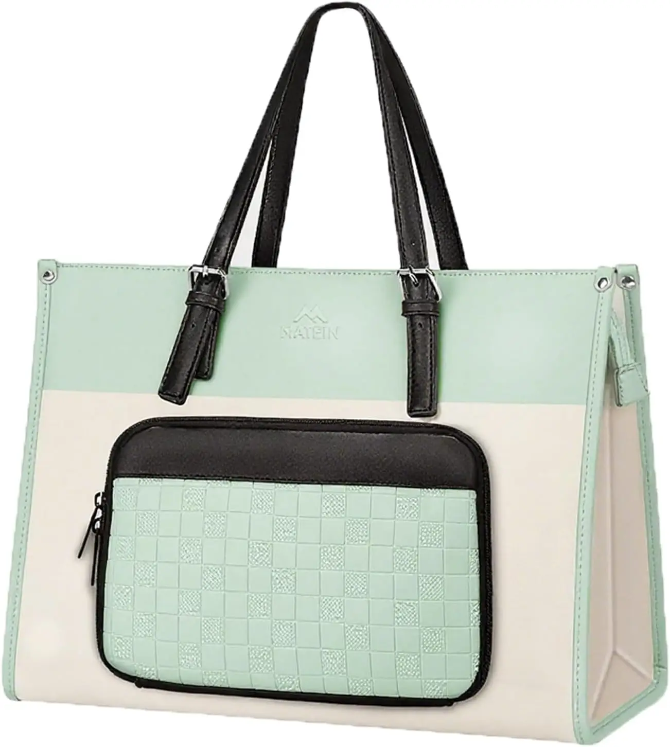 

2-in-1 Tote Bag with Cooler, 15.6 Inch Laptop Briefcase, Multi Compartment Leakproof Handbag for Women, Pale Green