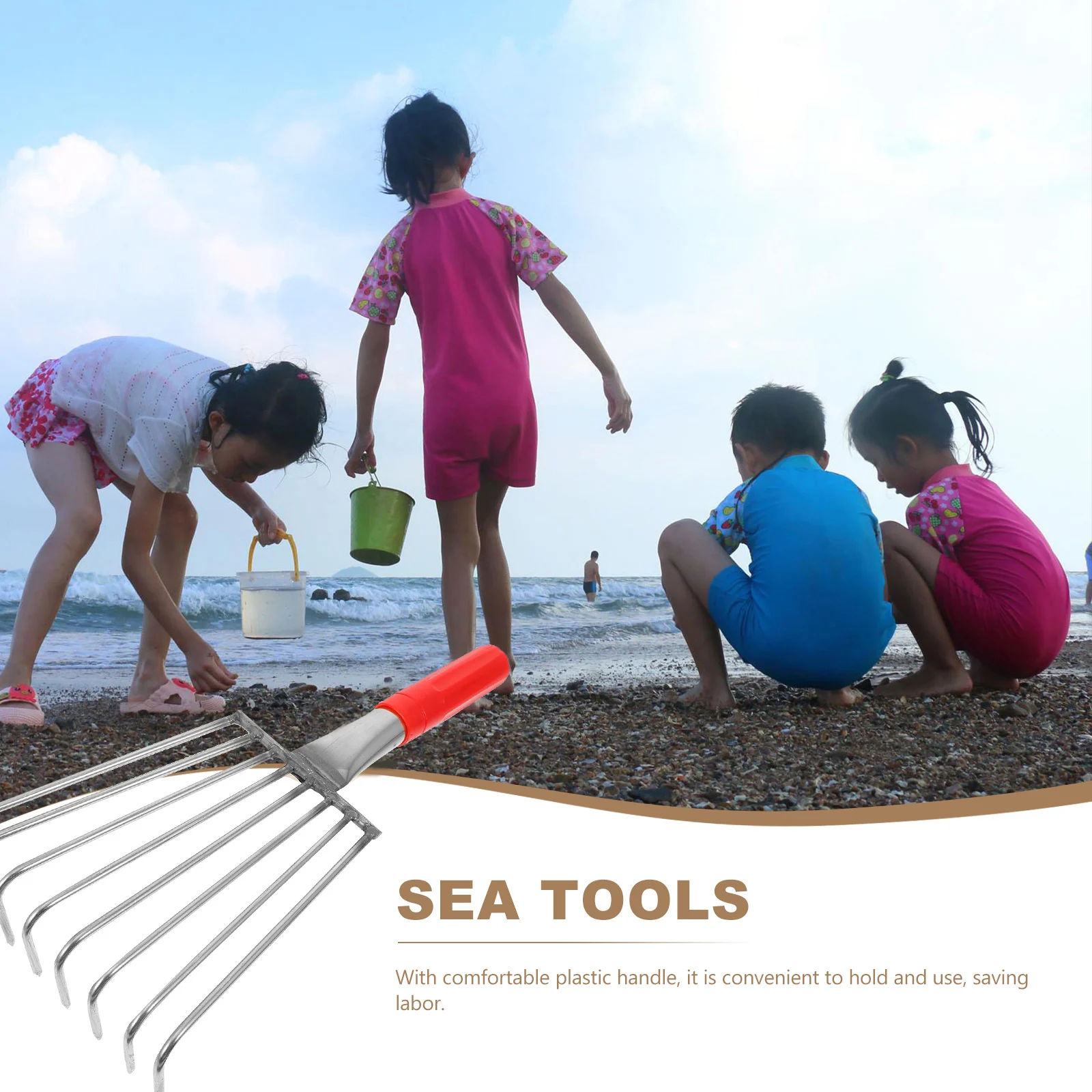 

Stainless Steel Rake Mini Gardening Hand Tool Claw Style Beach Shell Digging Practical Lightweight Outdoor Soil Hand Rake