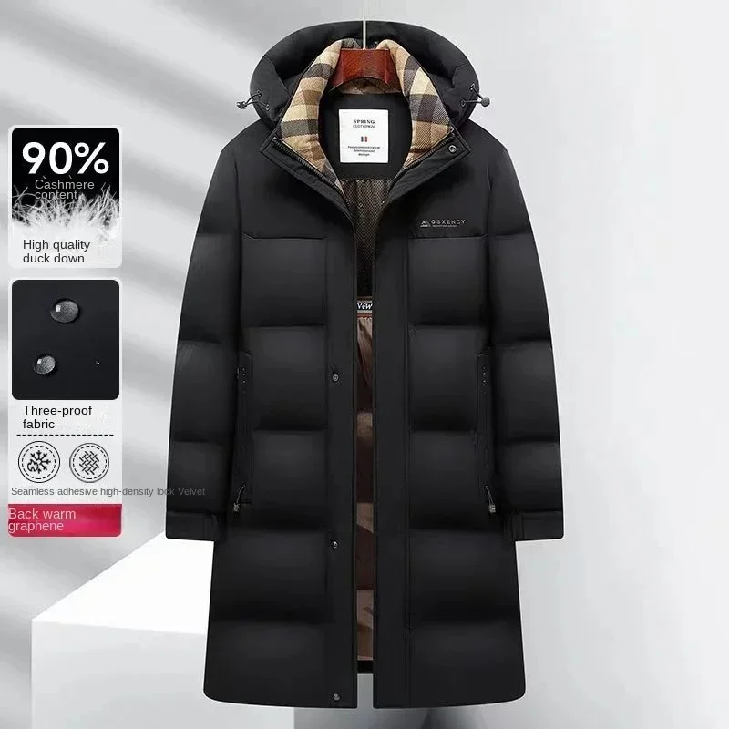 COZOK Hooded Long Down Jacket Man Duck Padding Lightweight Padded Jackets 2025 Winter Casual Sack Luxury Coat