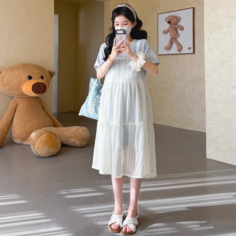 conjunto-de-maternidad-verano-2026-camiseta-de-manga-corta-dulce-y-linda-y-vestido-con-tirantes-finos-de-encaje-para-mujeres-embarazadas