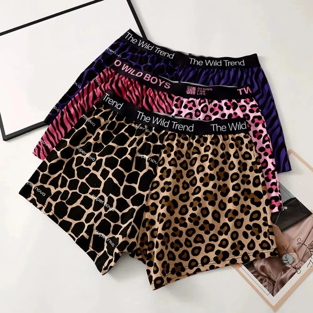 Loose Leopard Beach Shorts Underpants Classic Men's Sleep Bottoms Sweatshorts High Waist Baggy Bloomers Shorts Pants Male