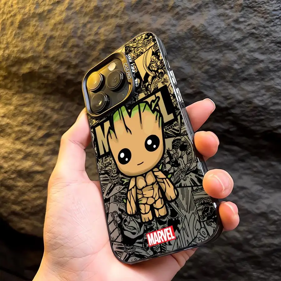 Marvel Groot Deadpool Cover Phone Case for Apple iPhone 15 Pro Max 16 Pro 14 Pro 13 12 11 Pro Max 14 Plus Protective Soft Shell image 6