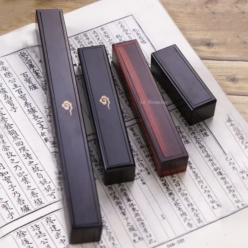 Sandalwood Auspicious Clouds Multi-functional Stick Incense Box/Carved Pattern Portable Indoor Incense Store The Joss Stick Box