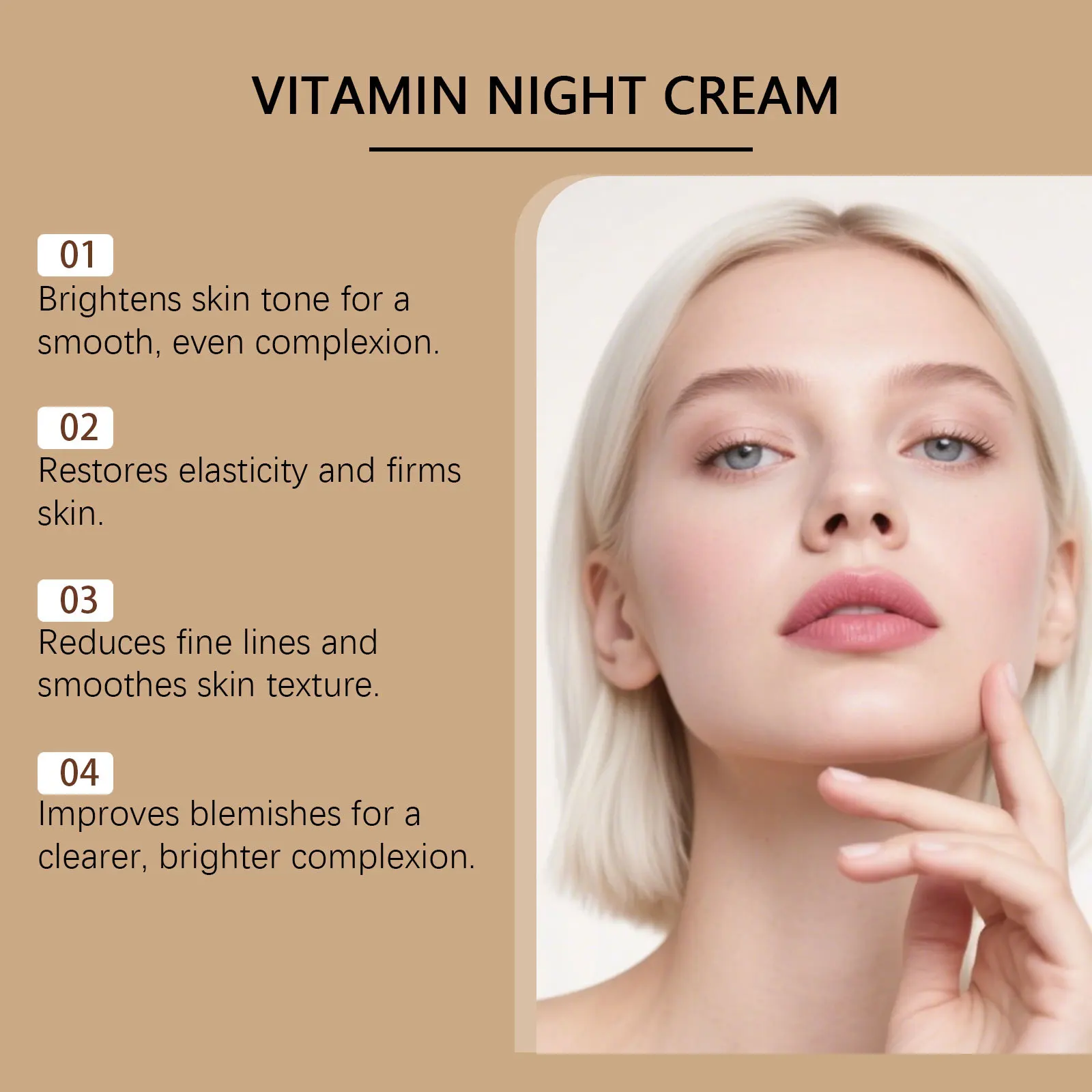 كريم فيتامين الليل المشرق يزيد من مرونة البشرة ويحسن بلادة التحكم في زيت البشرة وغسول الوجه المرطب العميق