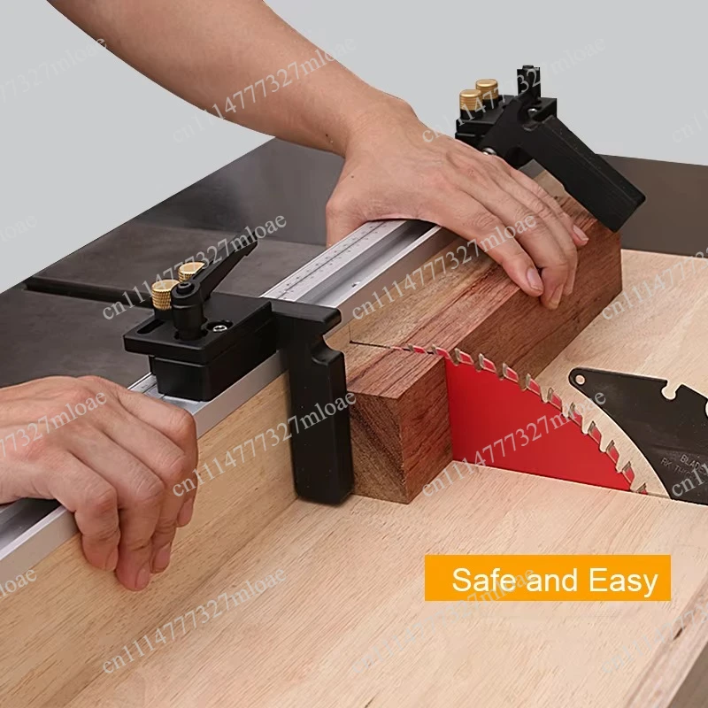 Industrial and DIY-grade router table fencing systems with adjustable stops for woodworking cross-cuts and miters view 6