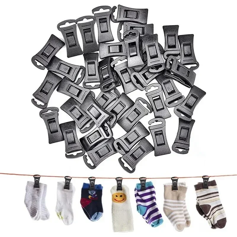 10/20pcs Plastic Sock Clips Portable Strong Clothes Pins Sock Holder For Traceless Washing Hanger Drying Rack Hooks