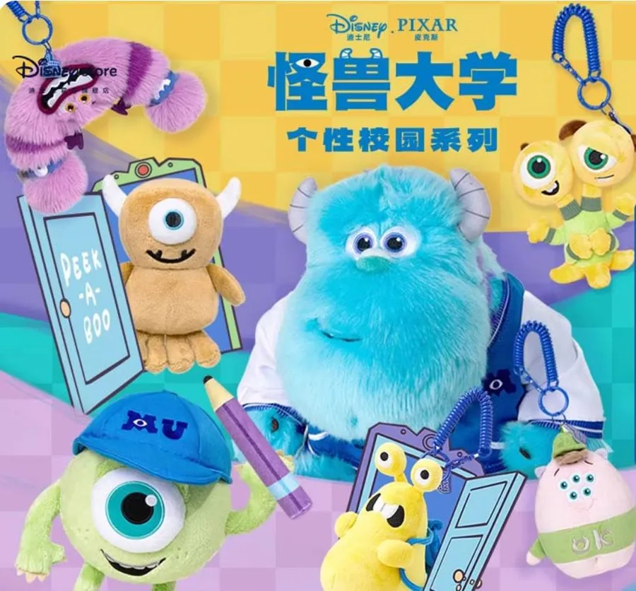 Oficjalny brelok Disneya z Uniwersytetu Potworów, Mike Ślimak, pluszowy wisiorek, prezent urodzinowy