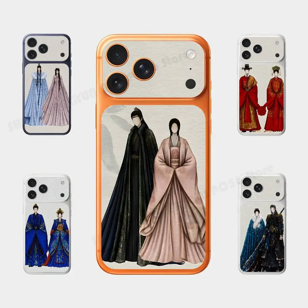 

Period Costume Couple For Iphone 17 Pro ProMax Back Protective Decorative Sticker Back Cover
