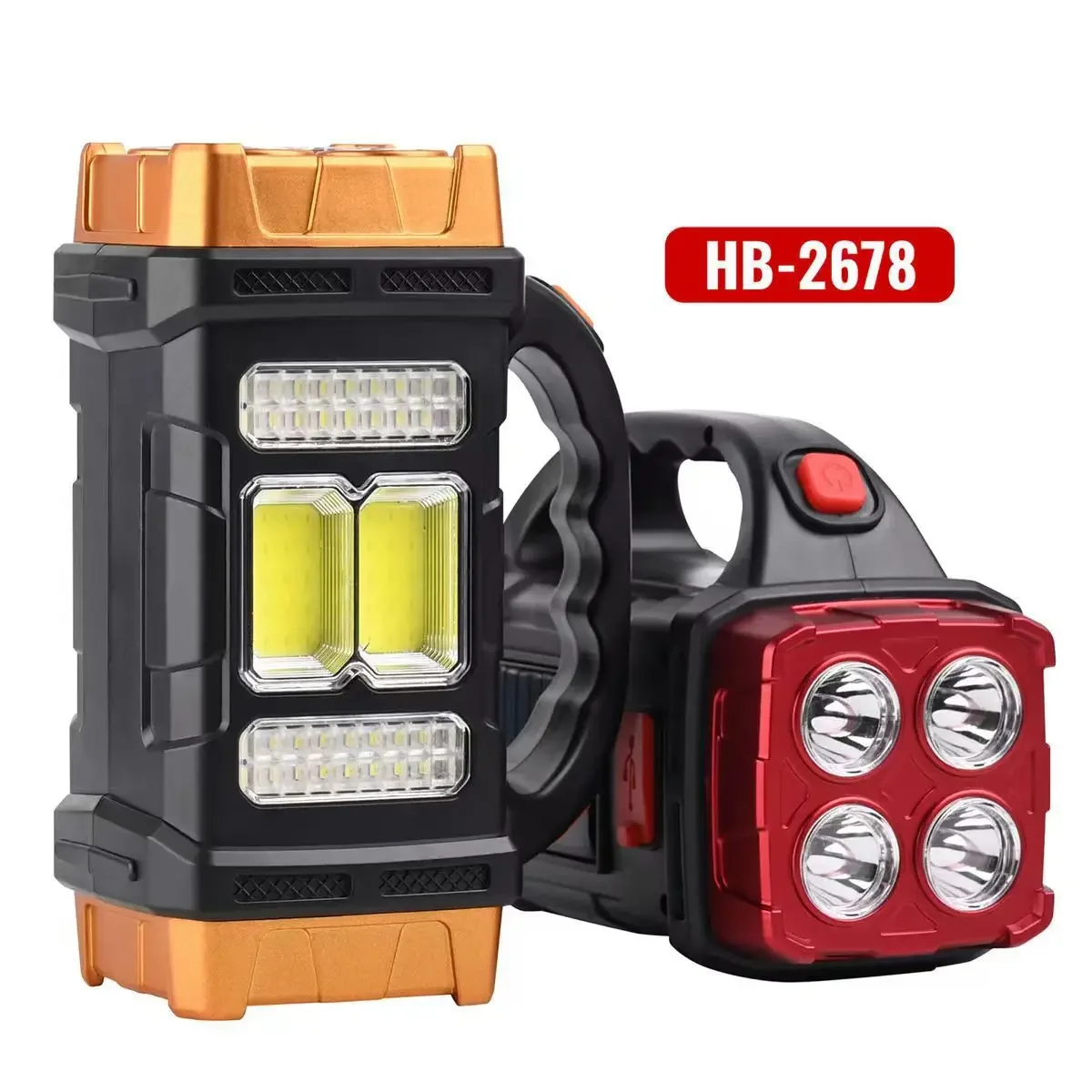 COB Lampu Sorot Portabel Darurat Surya Luar Ruangan Multifungsi Senter Penerangan Luar Ruangan Berkemah Isi Ulang USB