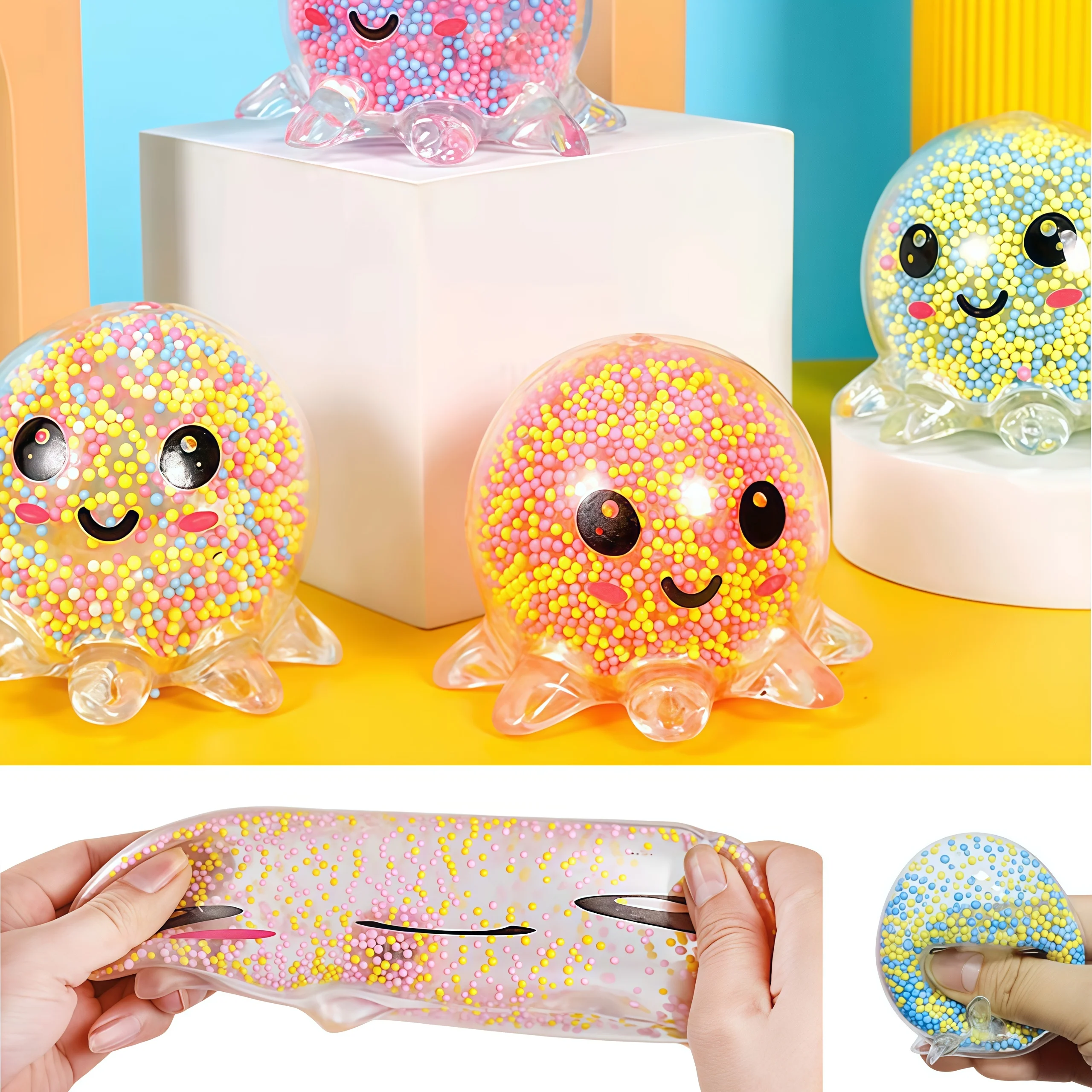 

Luminous Octopus Pinching and Squeezing Stress Relieving Toy Bubble Octopus Ball Stress Relieving Toy Children's Birthday Gift