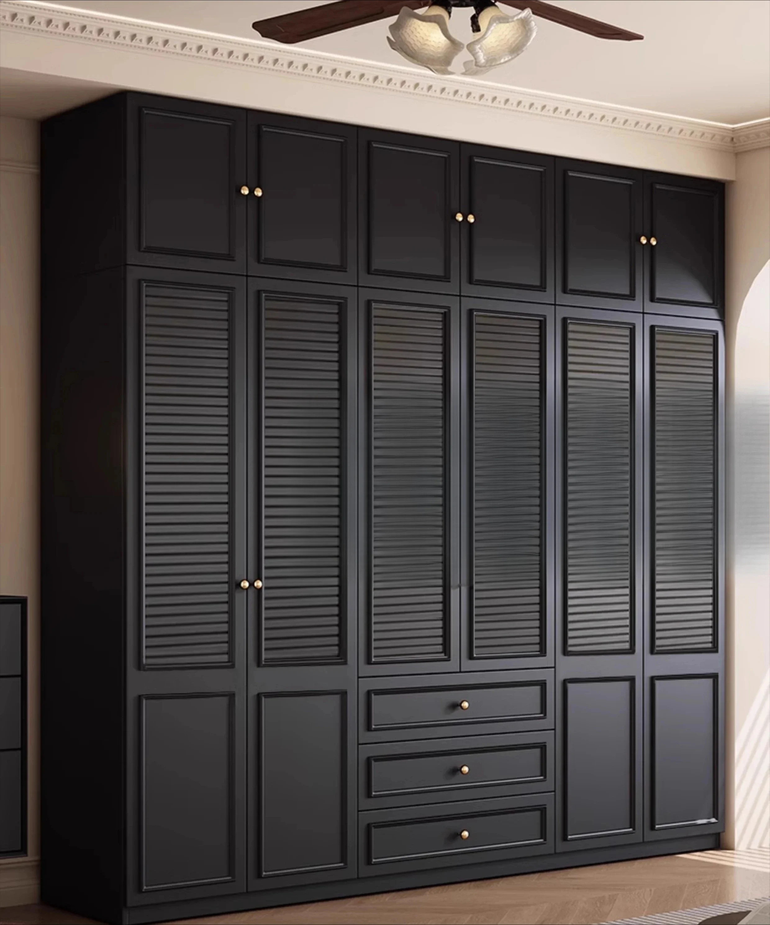 

Французский ретро шкаф с ветровой решеткой для маленькой квартиры, современный простой шкаф