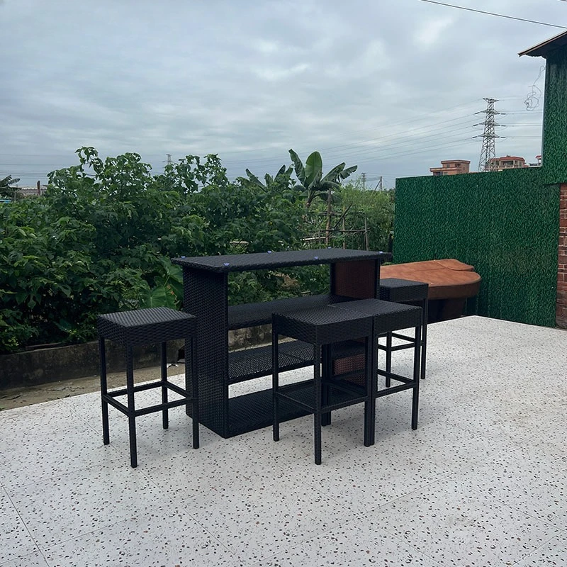 

Rattan bar chairs terrace courtyard outdoor garden bar open-air balcony garden furniture