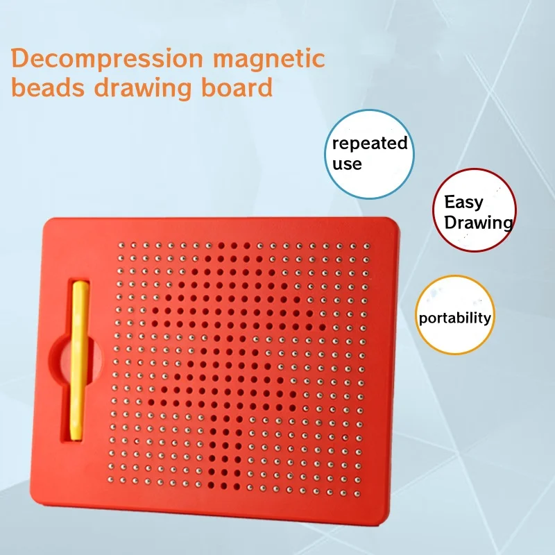 Magnetic Drawing Board Ball Sketch Pad with Magnet Stylus Pen Portable Drawing Tablet Learning Educational Toys Kids Trip Gift