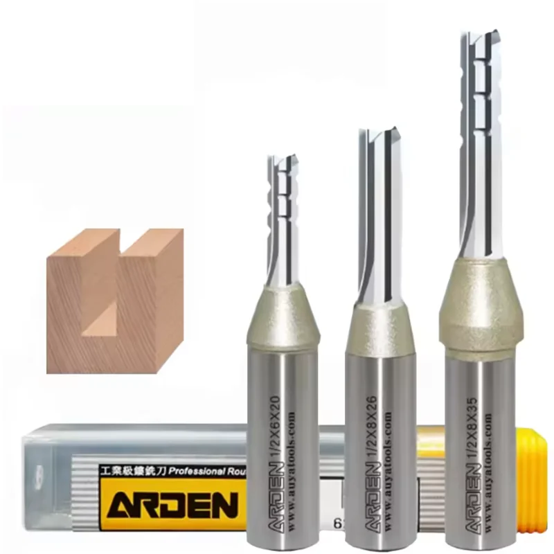 Arden AK47 3-Flute Universal Cutting Bit, TCT Straight Cutter, for Drilling & Cutting Melamine Board, CNC Router Milling Cutter