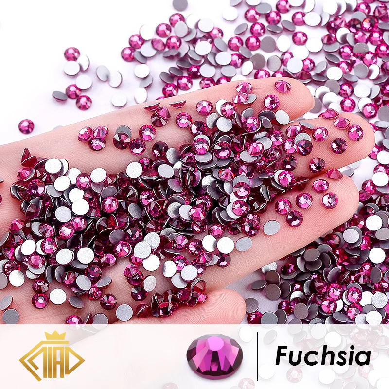 Mix Size SS4-SS20 1440Pcs Clear Gold Non HotFix Flatback Crystal Rhinestones Glitter Stones for DIY Crafts and Nail Art