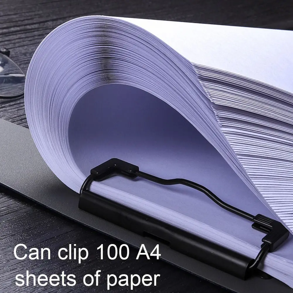 A4 Frosted Bestand Map Memo Clip Board Test Papier Opslag Organizer Met Dubbele Clips Effen Kleur Multifunctioneel Stationair