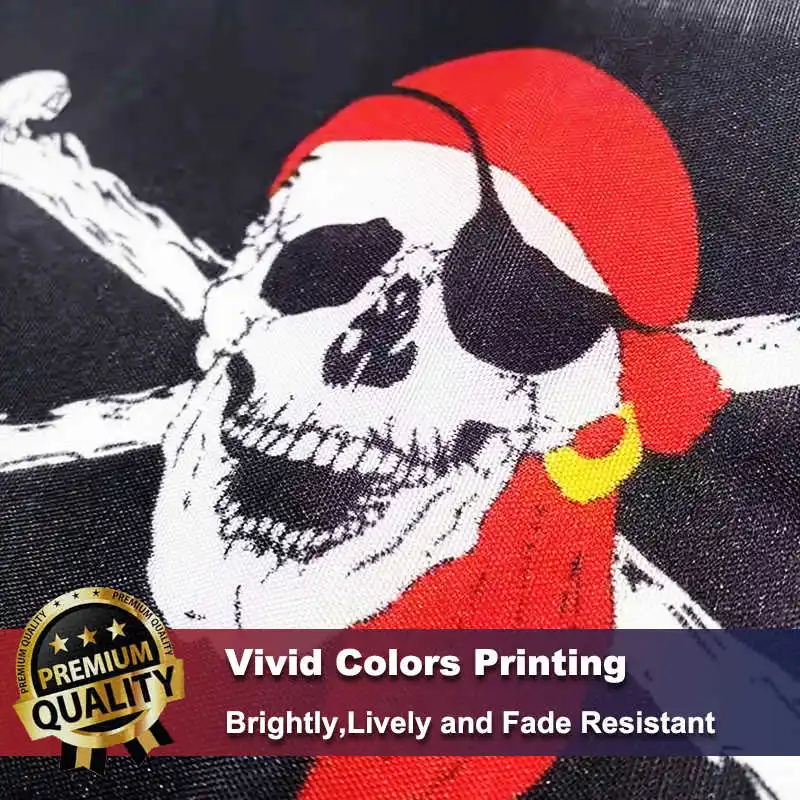 10PCS Handheld Pirate Flags 14x21cm Black Skull Jolly Roger Corsair Design Polyester Custom Flags with Small Stick And Flagpole