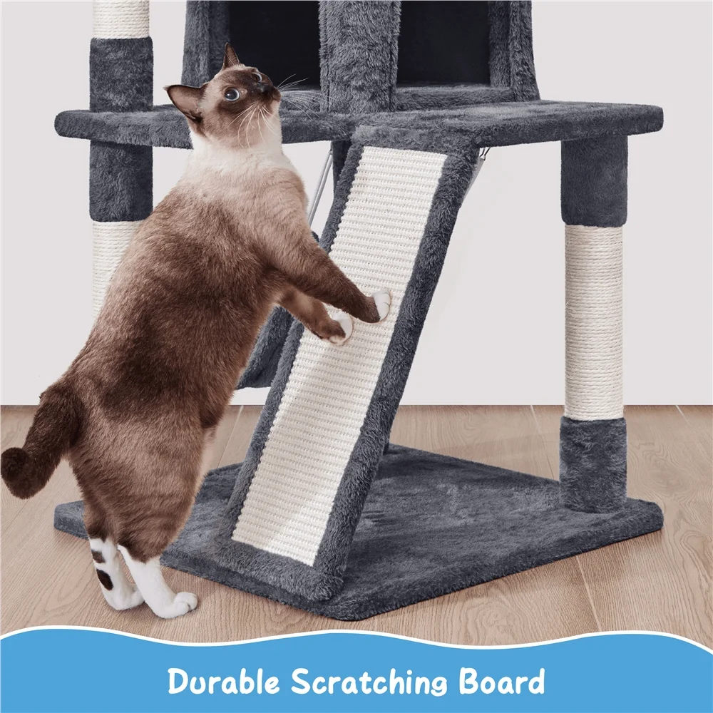 

1PC Modern Cat Tree Freestanding Cat Tower With Soft Platform And Condo