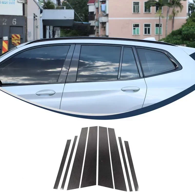 For BMW X3 G01 2018-2022 Car Center Pillar Decorative Panel Sticker Carbon Fiber Sheet Auto Exterior Accessories