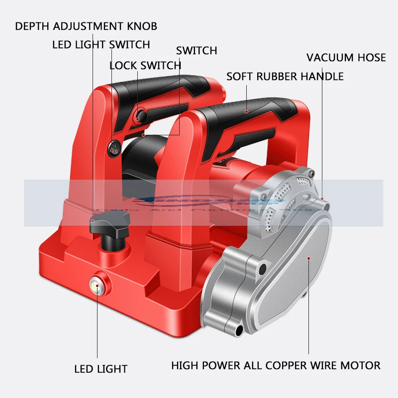 New Wall Planing Machine 4580W Electric Putty Shovel Artifact for Polishing Dust-Free Walls Peeling and Planing Cement