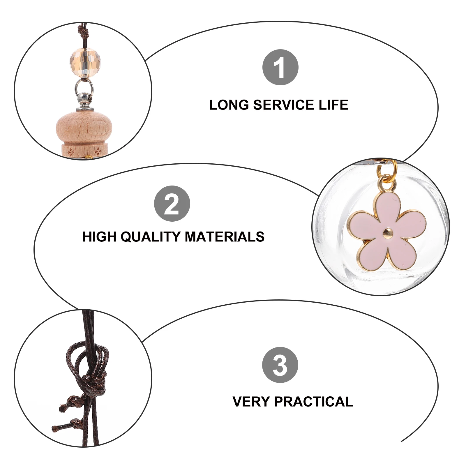 

5 Pcs Car Air Fresheners Perfume Pendant Bottle Essential Oil Mini Hanging Diffuser