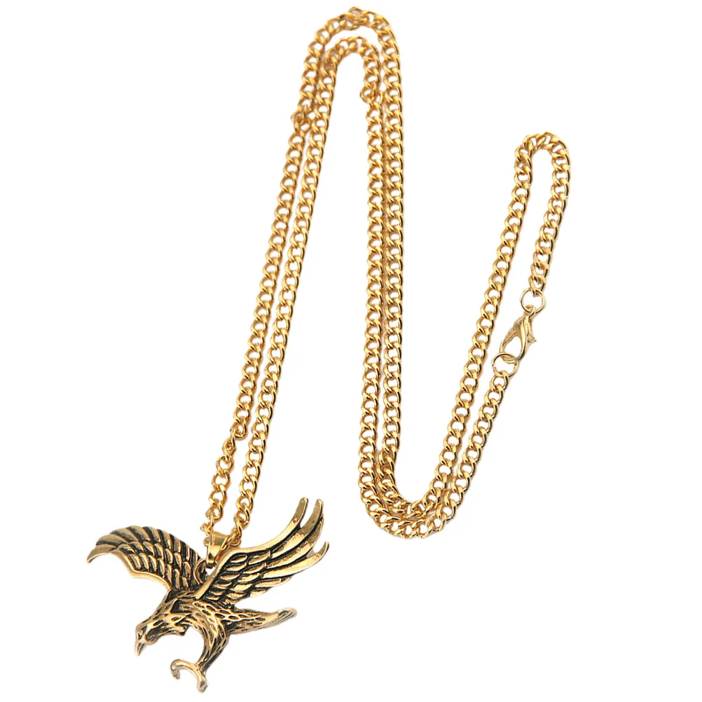 

Eagle Pendant Necklace Metal Chain Vintage Design Men Jewelry Cool Charm Necklace for Birthday Graduation Independence Day