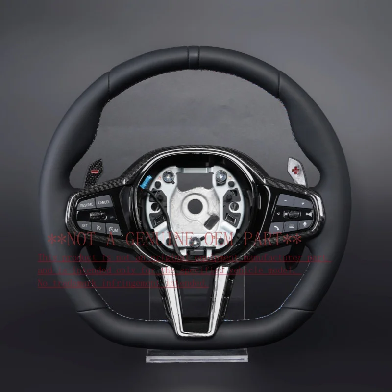 For Bmw CS Full Leather Carbon Frame Black Steering Wheel G20 G21 G22 G23 G26 G01 G02 G05 F10 F30 Horn Cover Horn Shell