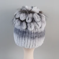 Russia Hot 100% Genuine  ladies elegant princess beanies Hats Winter Real Fur Hat Women Good Elastic Knitted Rex Rabbit Fur Caps - Image 6
