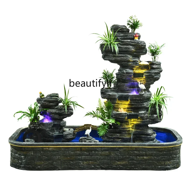 

V Большая искусственная гора и фонтанный пейзаж Открытый двор Крытый зал Напольные украшения Пейзаж