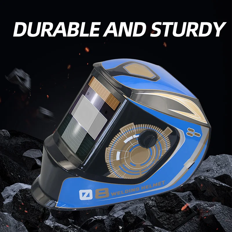 Blue-Gold Solar-Powered Welding Cap Automatic Light-Changing Fully Automatic Head-Mounted Welding Protection Mask