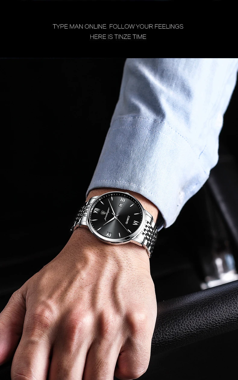 POEDAGAR Luxus Sport herren Armbanduhr Edelstahl Wasserdicht Datum Mann Uhr Hohe Qualität Casual Mode Quarz Männer Uhren – Detail 16