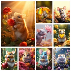 Hamster 5D Diamond Painting Cute Mouse Mosaic Cartoon Animal Cross Stitch Kit Handmade Craft Rhinestone Home Decor Gift Kids