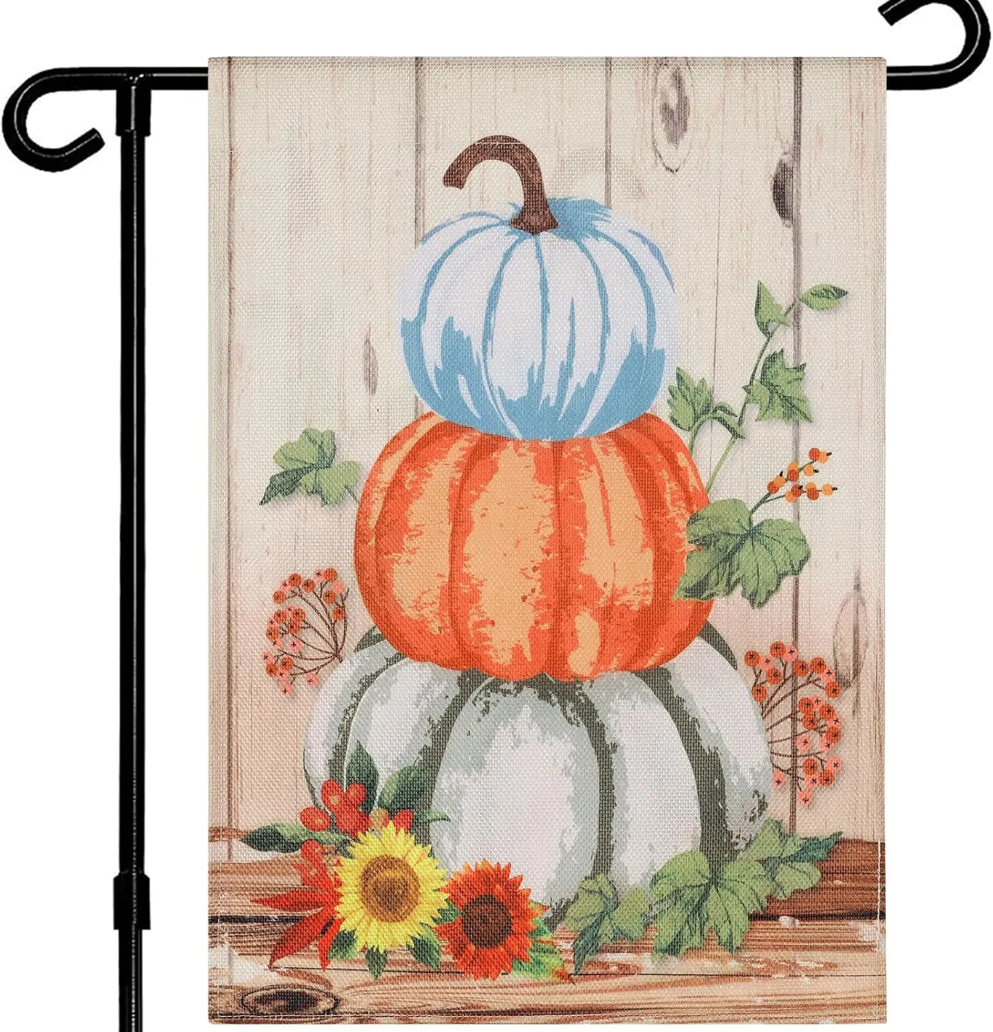 Fall Garden Flags,12x18 Double Sided Garden Flags, Burlap Pumpkin Small Yard Flags for Outside Fall Thanksgiving Farmhouse Seaso