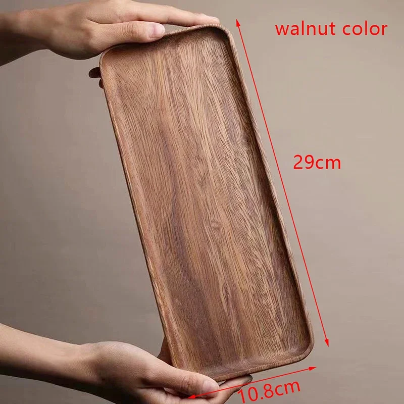 2 Size Rectangular Wooden Tray Coffee Food Cup s for Decoration Wood Plate Dishes Dessert Candy Bamboo Tea  Gongfu