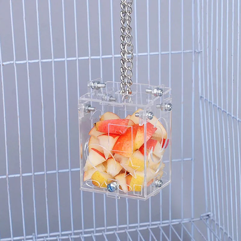 

Naxilai 2 шт. акриловая кормушка для птиц товары для домашних животных попугай Forager головоломка забавная коробка для кормления попугаев универсальная оптовая поддержка