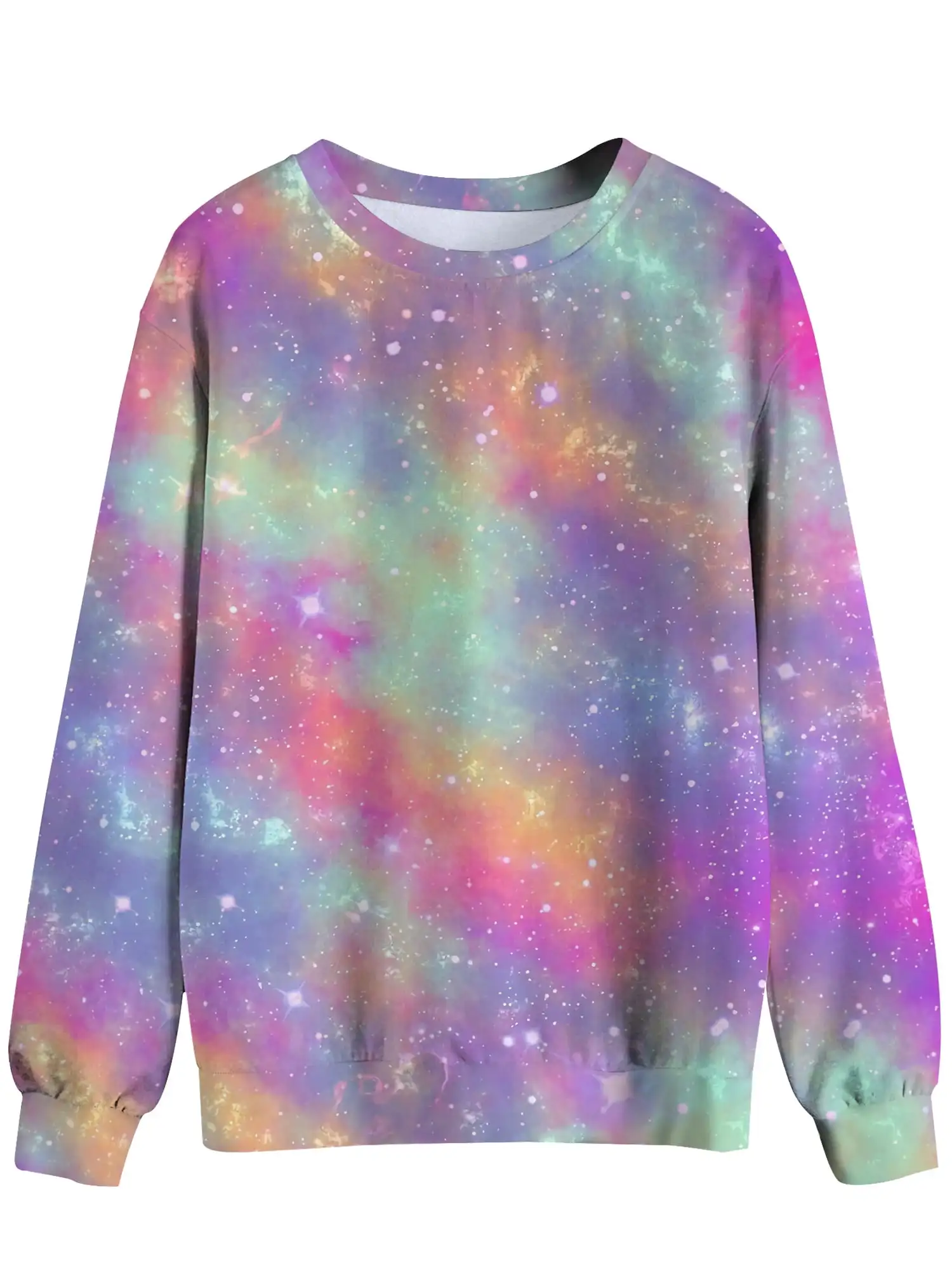 

TWZH Women Cloud Stars Scenery 3D Graphic Print Long Sleeve Shirt