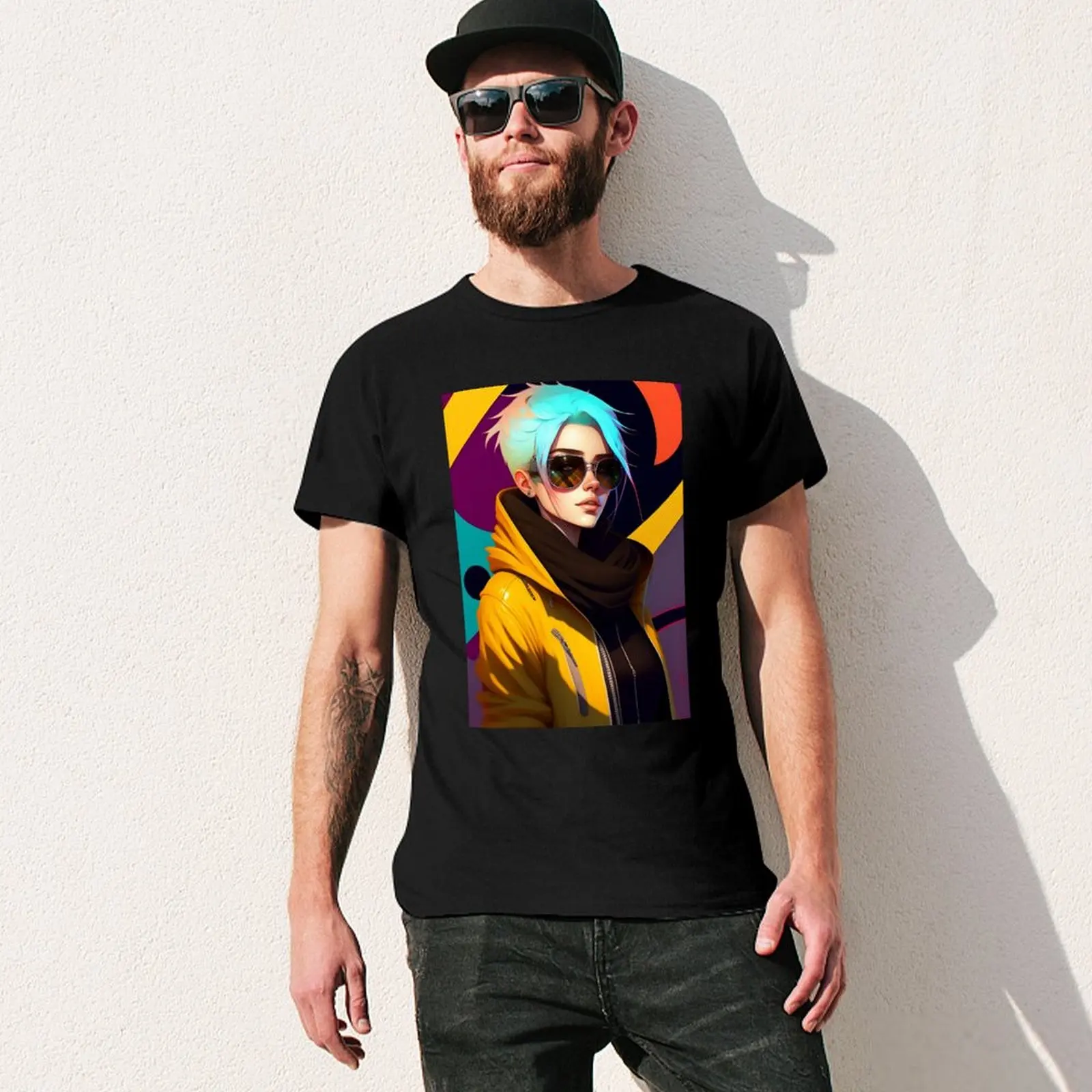 القوطية مثير أنيمي فتاة Stablediffusion Ai الفن الخيال لطيف Steampunk فتاة Midjourney أنيمي شخصيات Cyberpunk مانغا كا تي شيرت #3