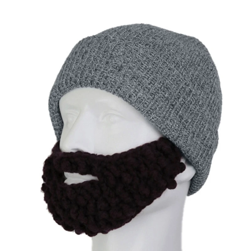 Beard Hats Mad Scientist Caveman Handmade Knit Warm Winter Caps Men Women Halloween Gifts Funny Beanies Party Supplies