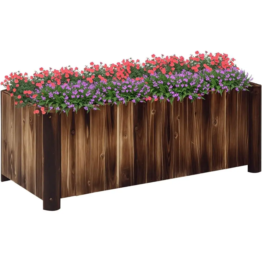 

Грядка-клумба Outsunny 48x20x18 дюймов, деревянная, с дренажными отверстиями и легкой конструкцией