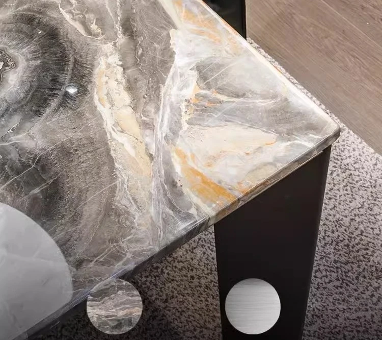 โต๊ะรับประทานอาหารหินอ่อนทรงสี่เหลี่ยมผืนผ้า โต๊ะรับประทานอาหารหินธรรมชาติหรูหราสไตล์อิตาเลียนที่เรียบง่ายทันสมัย