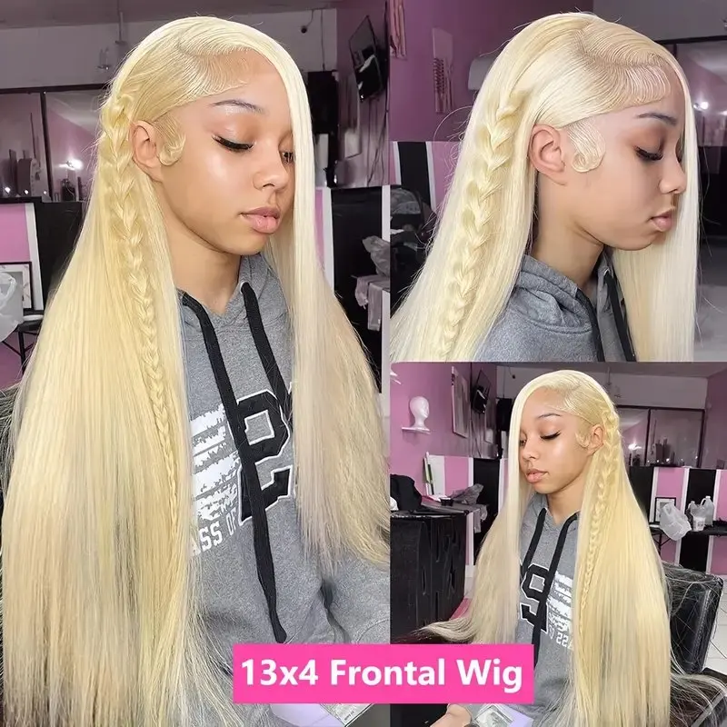 613 blonde 13x4 hd Spitze Frontal Perücke 30 Zoll gerade transparente vor gezupfte Brasilianer für Frauen Dichte