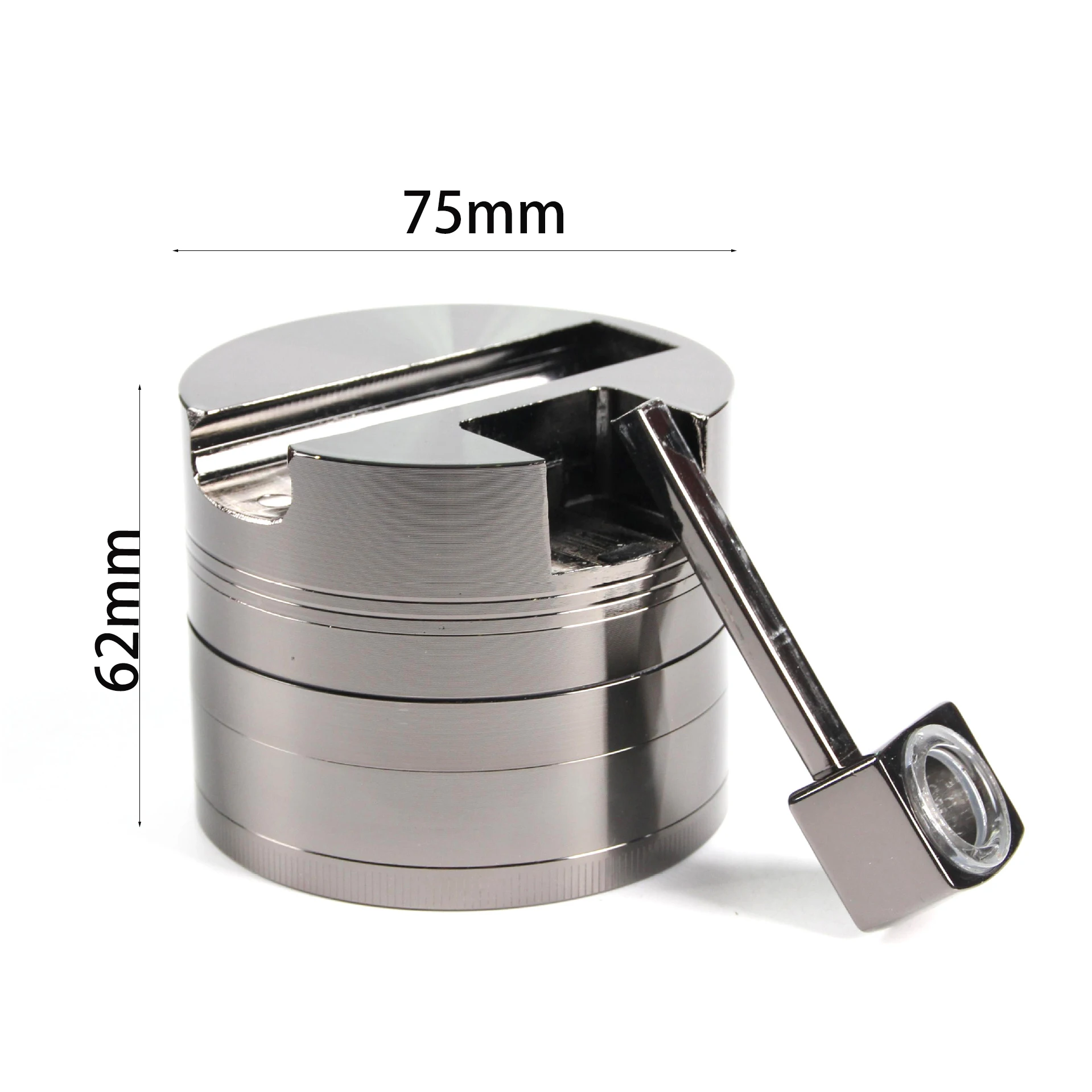 75mm Herb Metal Grinder 5-layer Iridescent Tobacco Grinder with Groove Pipe Spice Miller Crusher Zinc Alloy Smoke Accessories