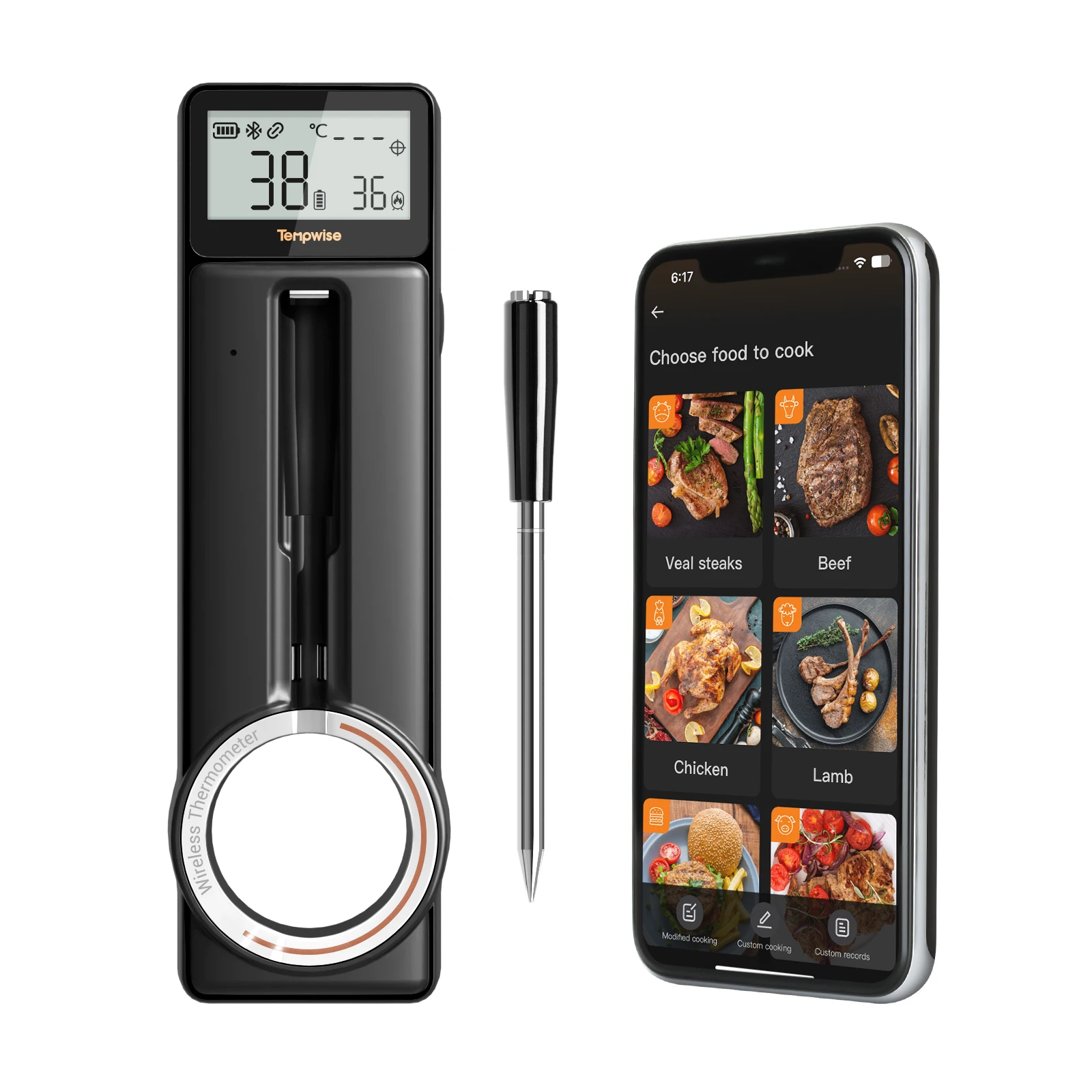 INKBIRD vleesthermometer draadloze grillthermometer 4 sondes Home Smart Bluetooth met alarm voor BBQ Cook Grilling-thermometer - afbeelding 1