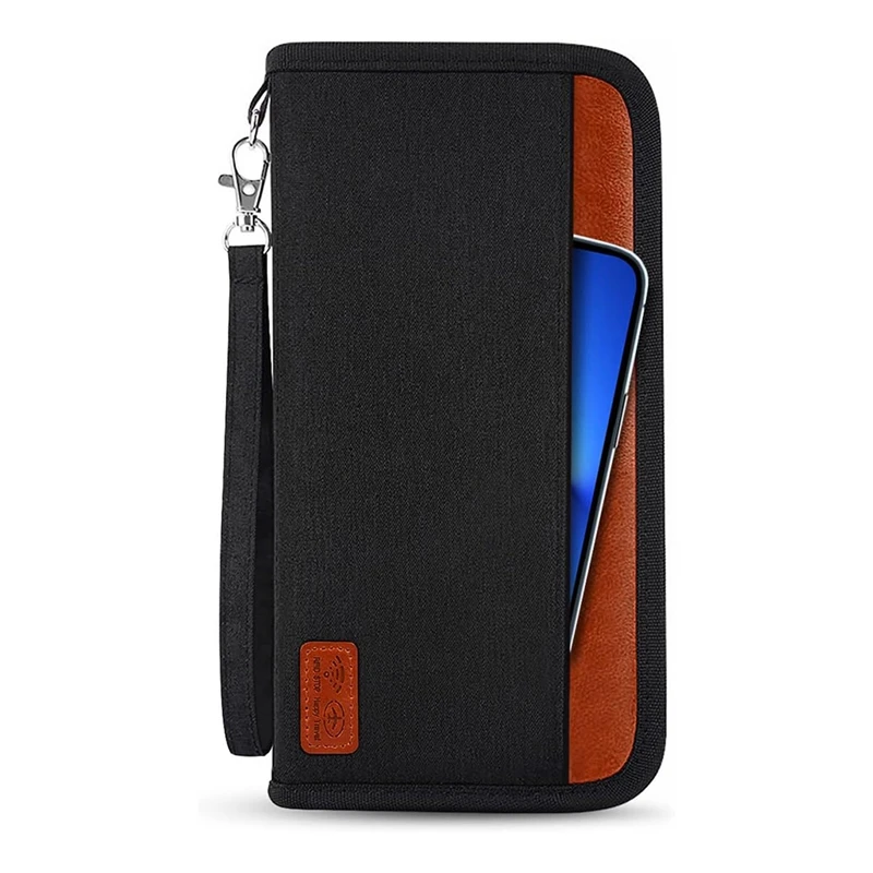 

Passport Holder Travel Wallet, Family Passport Wallet RFID Blocking Waterproof Unisex Travel Document Organiser Durable