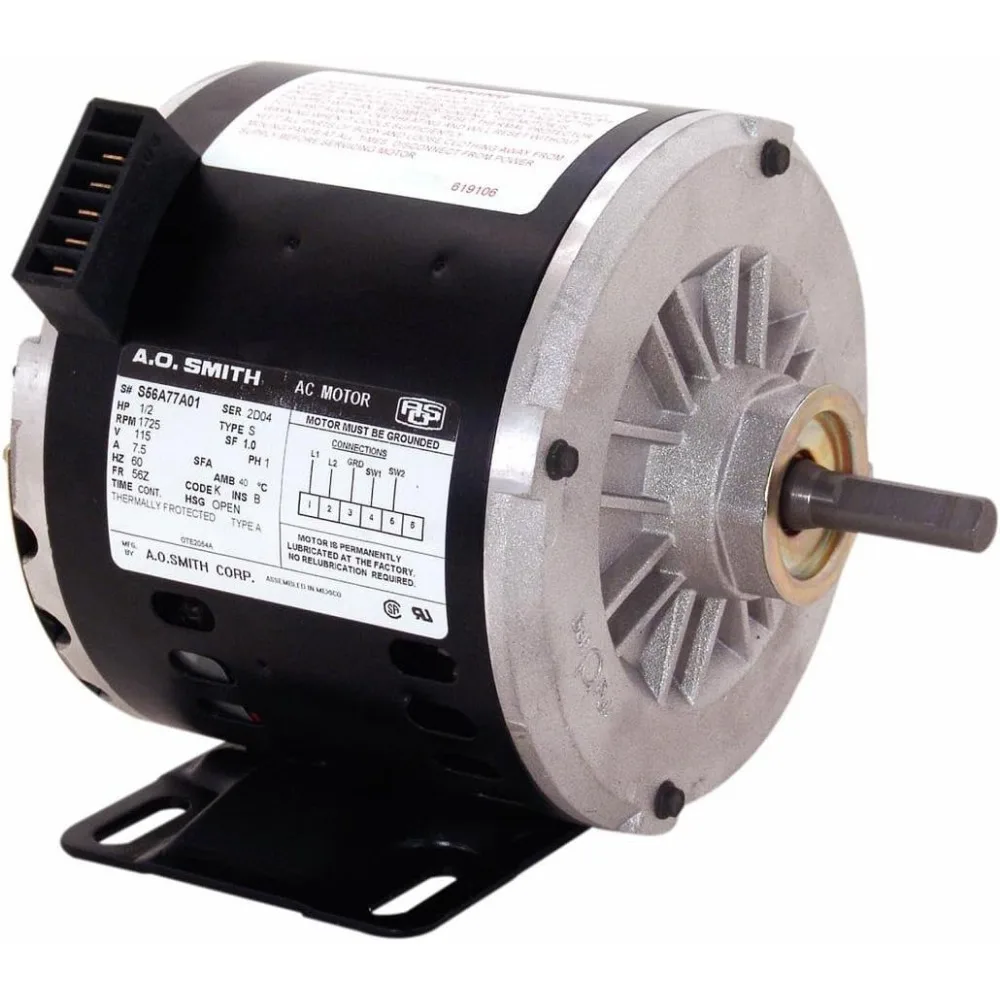 

A.O. Smith OTEB2054A 1/2 HP, 1725 RPM, 1 Speed, 56Z Frame, CWLE Rotation, 1/2-Inch x 2-5/8-Inch Flat Shaft OEM Direct Replacemen
