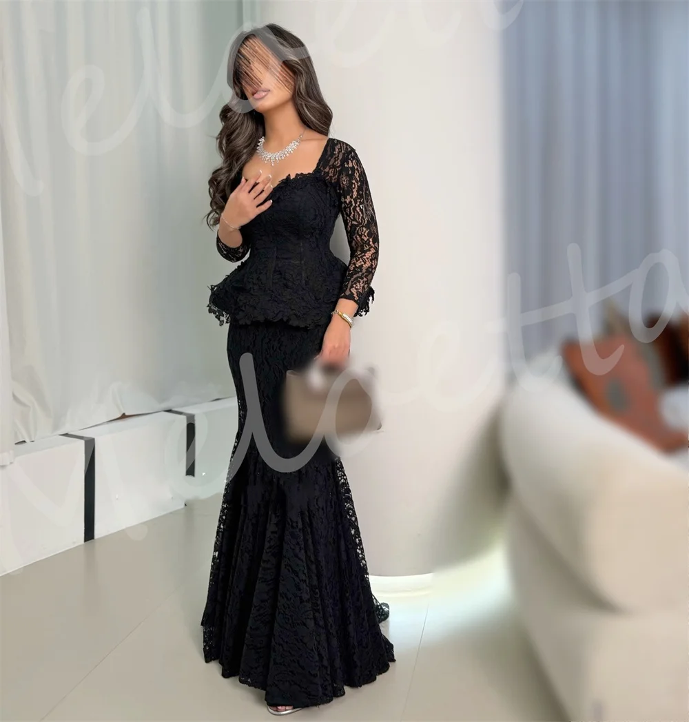 Customized Formal Evening Dress Lace Square Neck Mermaid Long Dresses Bespoke Occasion High Quality Wedding Party Gown image 3